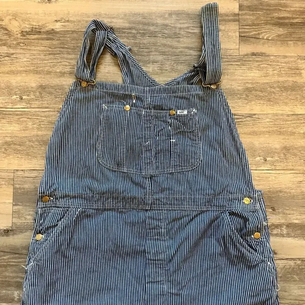 Vintage 40s 50s Lee Railroad Striped Coveralls Size 44x31